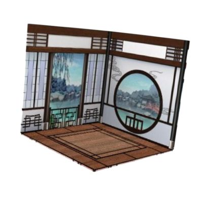 1/6 Backdrop Show Display Organizer, Layout Scene Display, Display Diorama, Simulation Parking Background for Vehicle, Chinese