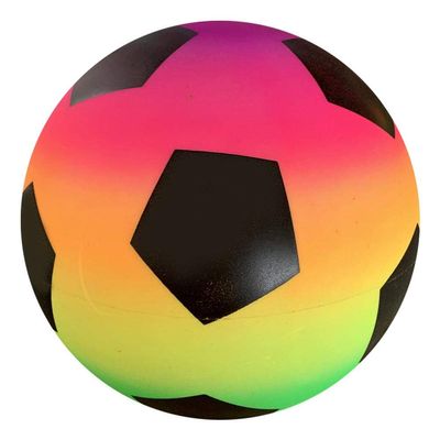 Rainbow Soccer Playground Ball, 9 Inch Rainbow PVC Playground Ball for Kids, Bouncy Kick Ball with Eye catching Rainbow Colors for Outdoor Fun (Rainbow colors)