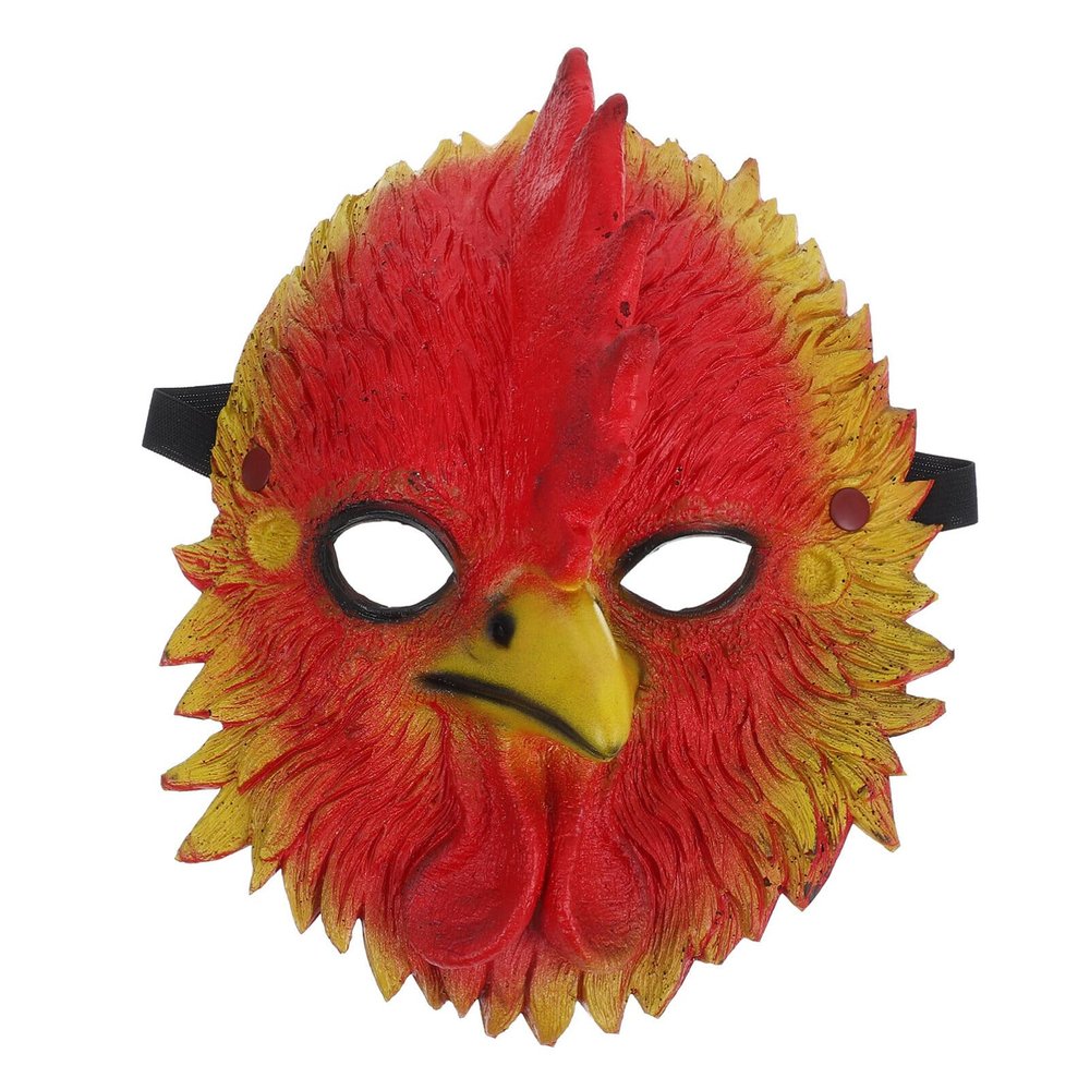 ARTIBETTER Funny Mask Cosplay Party Mask Bird Costume Eagle Rooster Cock Cardinal Halloween Rooster Halloween Costume Accessory Cosplay Props Red Pu