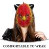 ARTIBETTER Funny Mask Cosplay Party Mask Bird Costume Eagle Rooster Cock Cardinal Halloween Rooster Halloween Costume Accessory Cosplay Props Red Pu view 3
