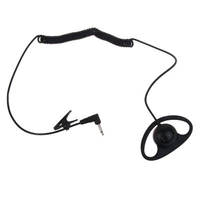 Psdndeww Only Earpiece 3.5mm Receive Only Earphone D-Shape Headphone ABS & Metal Used for Walkie-Talkie 55cm