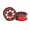 Vanquish Products 2.2 Aluminum KMC KM237 Riot Beadlock Wheels Red Anodized (2) view 1