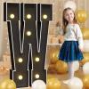 LED Marquee Light Up Letters Giant Mosaic Numbes Sign for Baby Shower Birthday Engagement Wedding Bar Home Black Party Decoration DIY Pre-Cut Frame Kit(Letter W,100cm/3FT) view 1