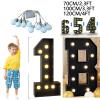 LED Marquee Light Up Letters Giant Mosaic Numbes Sign for Baby Shower Birthday Engagement Wedding Bar Home Black Party Decoration DIY Pre-Cut Frame Kit(Letter W,100cm/3FT) view 2