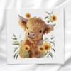 Cow with Sunflowers Fabric Square Quilt Block Panel for Sewing Quilting Crafting HCFP74966 (8x8 inches) view 2