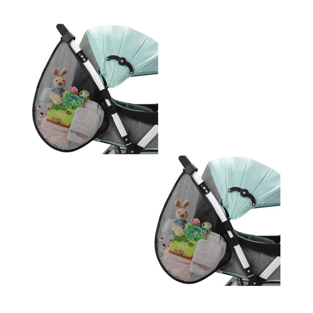 Accmor 2 Pack Universal Stroller Organizer, Side Sling Stroller Organizer, Mesh Cargo Net Stroller Storage Caddy, Stroller Bag Accessories Fits for Uppababy, Nuna, Baby Jogger, Britax, Doona Strollers