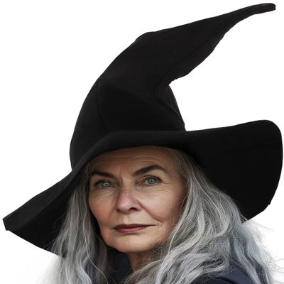 HOMELEX Black Witch Hat Adult Wizard Hat Sorcerer Accessories Halloween