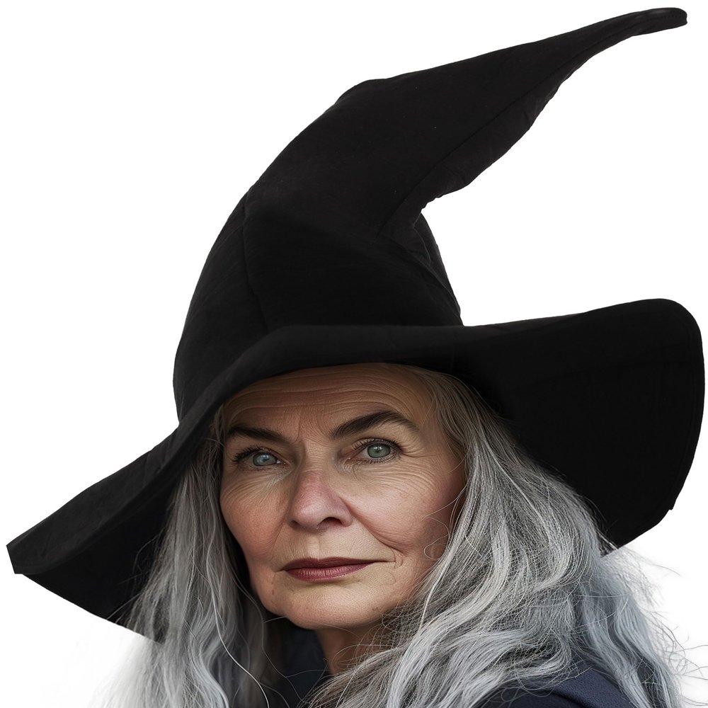 HOMELEX Black Witch Hat Adult Wizard Hat Sorcerer Accessories Halloween