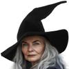 HOMELEX Black Witch Hat Adult Wizard Hat Sorcerer Accessories Halloween view 1