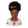 Black African Brown Styling Head Dolls with Curly Afro Hair and 5 Accessories, for Kids, Kids Toys for Ages 3 Up (Msimbi 01, 11 inch) view 2