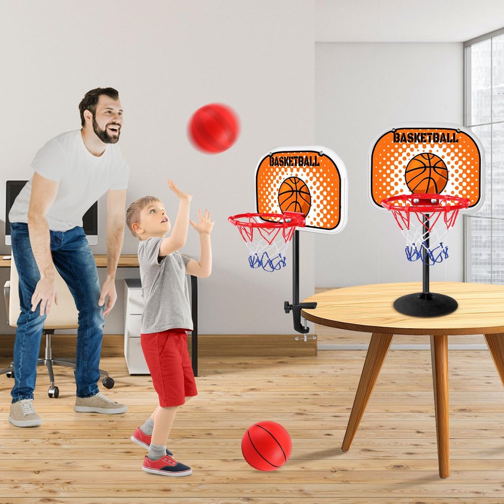 2 in 1 Toddler Basketball Hoop Indoor Basketball Hoops for Kids with Clips and Suction Cup Mini Kids Basketball Hoops for Outdoor Indoor Basketball Goal for Sport Toys Christmas Birthday Gift