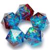 5 Pieces D20 Dice 21MM 20 sideds DND Resin Sharp Edged Resin Dice for Dungeons and Dragons, RPG, MTG Polyhedral (Red + Blue) view 2