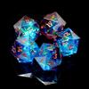 5 Pieces D20 Dice 21MM 20 sideds DND Resin Sharp Edged Resin Dice for Dungeons and Dragons, RPG, MTG Polyhedral (Red + Blue) view 3