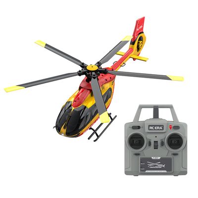Aetheria C190 RC Helicopter, 2.4G 6CH Remote Control H145 Aircraft Model with Brushless Motor, 6G/3D Stunt Copter Model for Adults-1:30 Scale (RTF Version/Red Yellow)