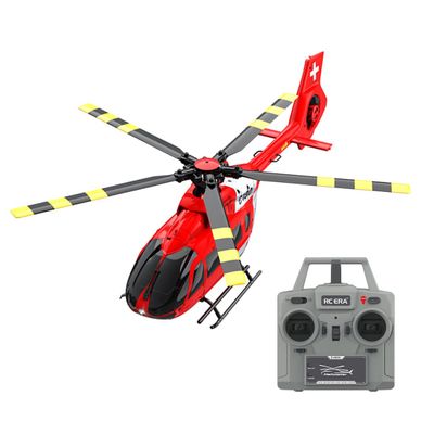 Aetheria C190 RC Helicopter, 2.4G 6CH Remote Control H145 Aircraft Model with Brushless Motor, 6G/3D Stunt Copter Model for Adults-1:30 Scale (RTF Version/Red White)