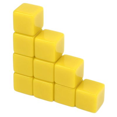 Alomejor DIY 6 Sided Dice Set Write On Cubes for Math Teaching, 30 Pcs, Home Learning (Yellow)