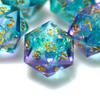 5 Pieces D20 Dice 21MM 20 sideds DND Resin Sharp Edged Resin Dice for Dungeons and Dragons, RPG, MTG Polyhedral (Azure + Purple) view 1