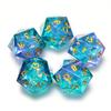 5 Pieces D20 Dice 21MM 20 sideds DND Resin Sharp Edged Resin Dice for Dungeons and Dragons, RPG, MTG Polyhedral (Azure + Purple) view 2