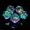 5 Pieces D20 Dice 21MM 20 sideds DND Resin Sharp Edged Resin Dice for Dungeons and Dragons, RPG, MTG Polyhedral (Azure + Purple) view 3