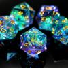 5 Pieces D20 Dice 21MM 20 sideds DND Resin Sharp Edged Resin Dice for Dungeons and Dragons, RPG, MTG Polyhedral (Azure + Purple) view 4
