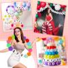 107 Pcs Friendship Bracelet Link Balloon Birthday Garland Kit 10 Inch Number Letter White Linking Balloons Banner for Music Fans Popular Singer Photo Backdrop Tour Party DIY Decoration view 3