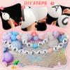 107 Pcs Friendship Bracelet Link Balloon Birthday Garland Kit 10 Inch Number Letter White Linking Balloons Banner for Music Fans Popular Singer Photo Backdrop Tour Party DIY Decoration view 4