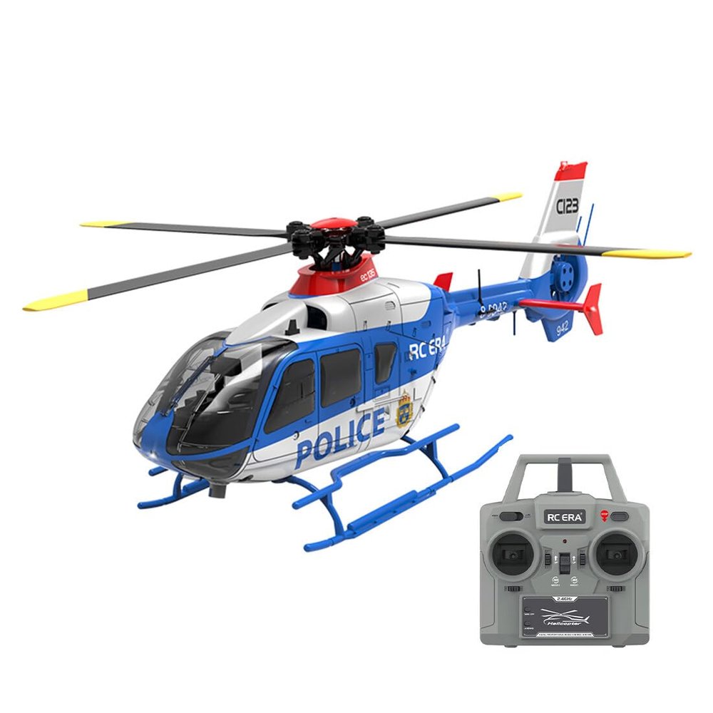 Aetheria C123 RC Helicopter, 2.4G 6CH Remote Control EC135 Aircraft Model with Brushless Motor, 6G/3D Stunt Copter Model for Adults-1:30 Scale (RTF Version/Red Yellow)