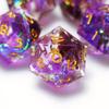 5 Pieces D20 Dice 21MM 20 sideds DND Resin Sharp Edged Resin Dice for Dungeons and Dragons, RPG, MTG Polyhedral (Purple + Rose) view 1