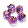 5 Pieces D20 Dice 21MM 20 sideds DND Resin Sharp Edged Resin Dice for Dungeons and Dragons, RPG, MTG Polyhedral (Purple + Rose) view 2