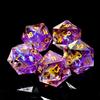 5 Pieces D20 Dice 21MM 20 sideds DND Resin Sharp Edged Resin Dice for Dungeons and Dragons, RPG, MTG Polyhedral (Purple + Rose) view 3