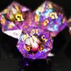 5 Pieces D20 Dice 21MM 20 sideds DND Resin Sharp Edged Resin Dice for Dungeons and Dragons, RPG, MTG Polyhedral (Purple + Rose) view 4