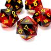 5 Pieces D20 Dice 21MM 20 sideds DND Resin Sharp Edged Resin Dice for Dungeons and Dragons, RPG, MTG Polyhedral (Red + Black) view 1