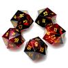 5 Pieces D20 Dice 21MM 20 sideds DND Resin Sharp Edged Resin Dice for Dungeons and Dragons, RPG, MTG Polyhedral (Red + Black) view 2