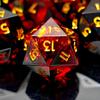5 Pieces D20 Dice 21MM 20 sideds DND Resin Sharp Edged Resin Dice for Dungeons and Dragons, RPG, MTG Polyhedral (Red + Black) view 4