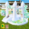 AONESY White Bounce House, Inflatable Bounce House with Ball Pit & Slide, Kids Indoor Bounce House Portable Fun House Outdoor Bounce House with Blower for Birthday Party, Wedding Decor view 2