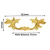 Retro Drawer Handle,6pcs Cabinet Pulls Leaf Shape Drawer Handles Zinc Alloy Kitchen Door Knob Cupboard Pulls Retro Wrist Handles Knobs Dressing Table Decor,Door Levers,Hole Pitch 75mm (Gold)(Gold) view 2