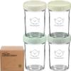 KeaBabies 4pk 8oz Glass Baby Food Containers with Lids - Leak-Proof, Microwavable Small Glass Jars, Baby Purees & Toddler Snack Storage Containers, BPA-Free, Dishwasher & Freezer Safe (Sage) view 1