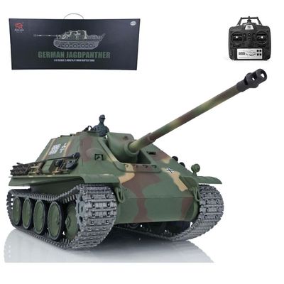 wheelfun 1/16 Scale 7.0 Heng Long Upgraded Jadpanther RTR RC Tank 3869 Metal Tracks Infrared Combat Lifting Barrel Light Sound BB Shooting Airsoft Tank That Shoot