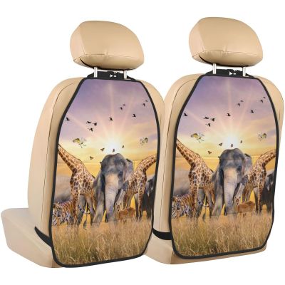 Xiso Ver Car Kick Mats for Kids Back Seat Cover(2 Pk) Seat Back Protector from Scratches and Dirt-Wildlife Protection