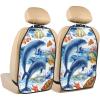 Xiso Ver Car Kick Mats for Kids Back Seat Cover(2 Pk) Seat Back Protector from Scratches and Dirt-Marine Animals view 1