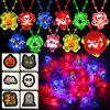 100 PCS Halloween Party Favors for Kids, Halloween Glow in the Dark Toys Rotating Spin Light Up Necklaces, LED Rings Decorations, Halloween Trick or Treats Classroom Goodie Bag Fillers Party Supplies view 1