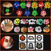 100 PCS Halloween Party Favors for Kids, Halloween Glow in the Dark Toys Rotating Spin Light Up Necklaces, LED Rings Decorations, Halloween Trick or Treats Classroom Goodie Bag Fillers Party Supplies view 2