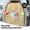 Xiso Ver Car Kick Mats for Kids Back Seat Cover(2 Pk) Seat Back Protector from Scratches and Dirt-World Map (2) view 3