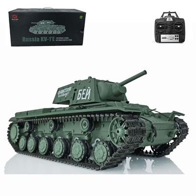 wheelfun 1/16 Scale 7.0 Heng Long 2.4G Plastic Ver Soviet Kv-1 RTR RC Tank Model 3878 340 Rotating Turret Infrared Combat Lifting Barrel Light Sound BB Shooting Airsoft Tank That Shoot
