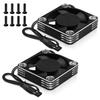 2PCS 35mm 21000RPM RC Motor Cooling Fan for 1/8 and 1/10 Scale RC Cars, Aluminum ESC Cooling Fans for 3650 3660 540 550 Brushless Motor (Black Silver) view 1