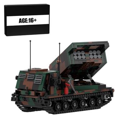 BrickCraftWorks Military Tank Building Set, M270 Multiple Launch Rocket System Assembly Tank Army Building Block Set, Military Toy Gift (943 PCS/Camo), BGK7LQG3412762SBZ4UE