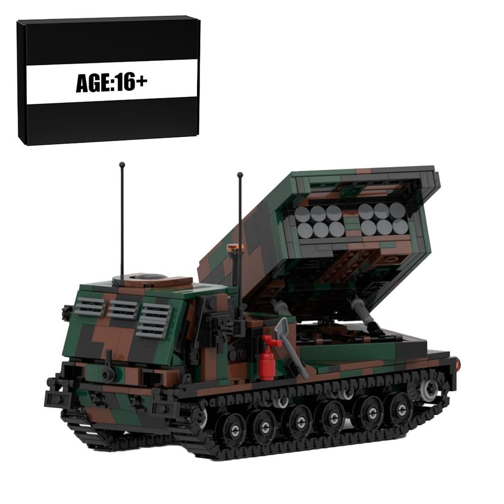 BrickCraftWorks Military Tank Building Set, M270 Multiple Launch Rocket System Assembly Tank Army Building Block Set, Military Toy Gift (943 PCS/Camo), BGK7LQG3412762SBZ4UE