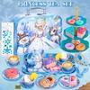 Hohosunlar Tea Party Set for Little Girls Toys, Princess Tin Tea Set for Kids with Teapot, Tea Cups, Play Food Dessert, Jewelry & Carrying Case, Christmas Birthday Gift for Girls 3 4 5 6 7 8 Year Old view 2