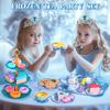 Hohosunlar Tea Party Set for Little Girls Toys, Princess Tin Tea Set for Kids with Teapot, Tea Cups, Play Food Dessert, Jewelry & Carrying Case, Christmas Birthday Gift for Girls 3 4 5 6 7 8 Year Old view 4