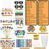 Spakon 283 Pcs Pirate Party Favors Supplies Include Pirate Pendants Bracelets Cup Straw Keychains Rings Eye Masks Mustache Tattoo Stickers Gold Coins Cards for Birthday Party view 2